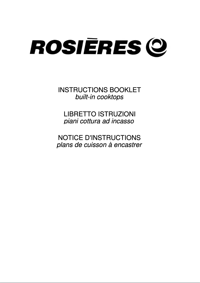 Page 1 de la notice Manuel utilisateur Rosieres RDG 341 SFIN