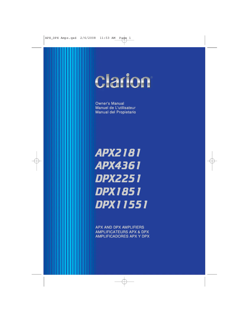 Página 1 del manual Manual de usuario Clarion DPX2251