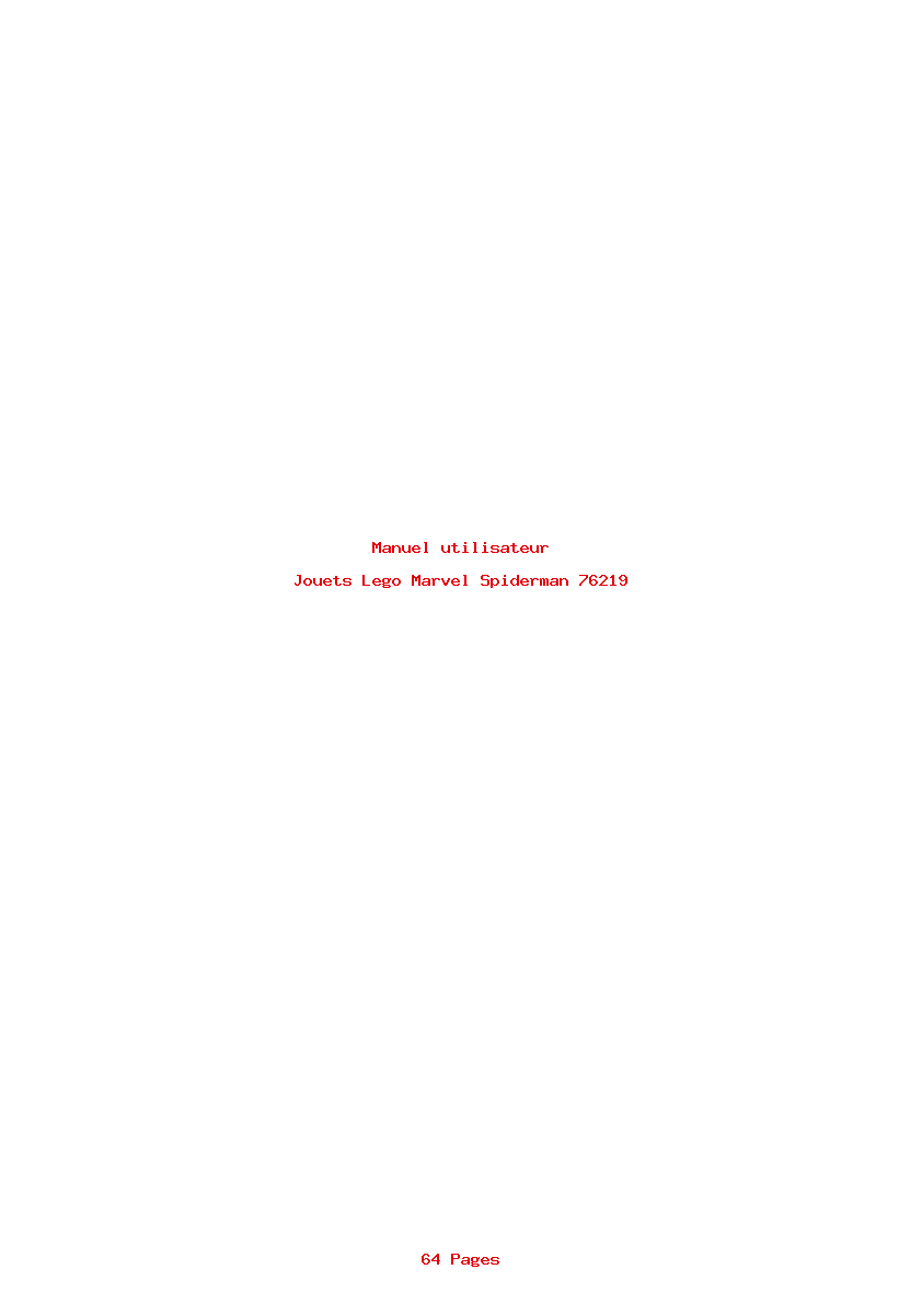 Page 1 de la notice Manuel utilisateur Lego Marvel Spiderman 76219
