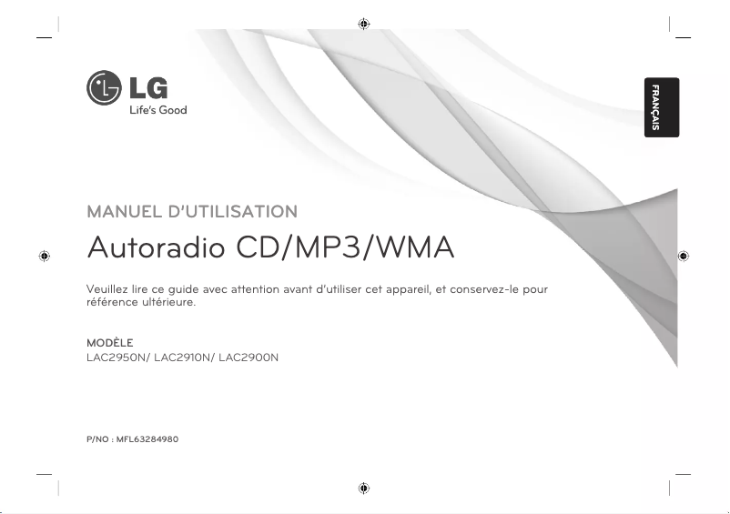 Page 1 de la notice Manuel utilisateur LG LAC2900N