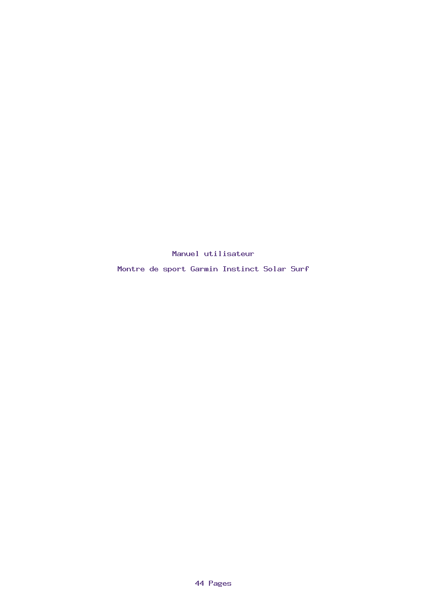 Page 1 de la notice Manuel utilisateur Garmin Instinct Solar Surf