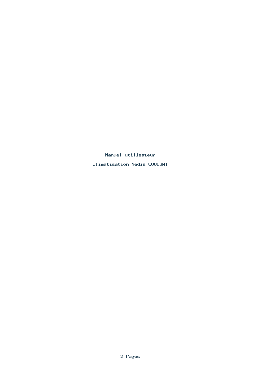 Page 1 de la notice Manuel utilisateur Nedis COOL3WT
