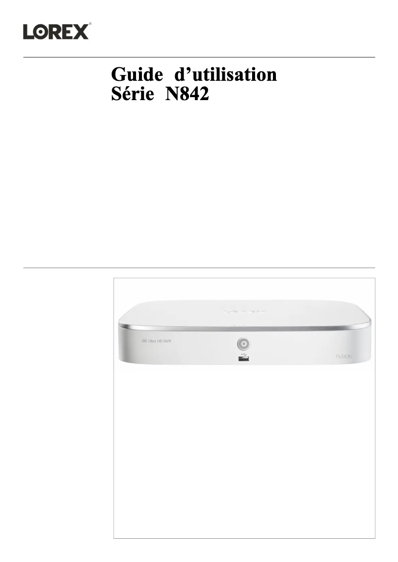 Page 1 de la notice Manuel utilisateur Lorex AY41TR-KTK2-MTK1