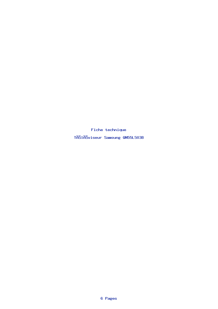 Page 1 de la notice Fiche technique Samsung QN55LS03B