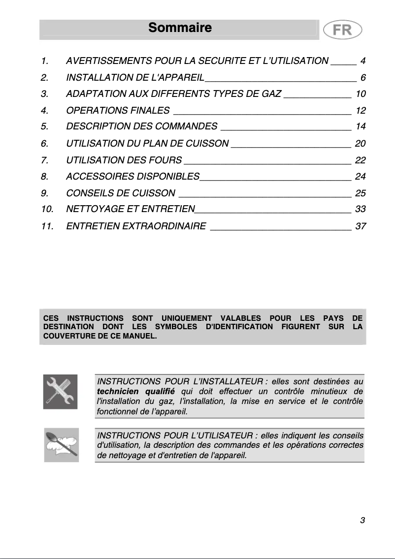 Página 1 del manual Manual de usuario Smeg CS20FB-6
