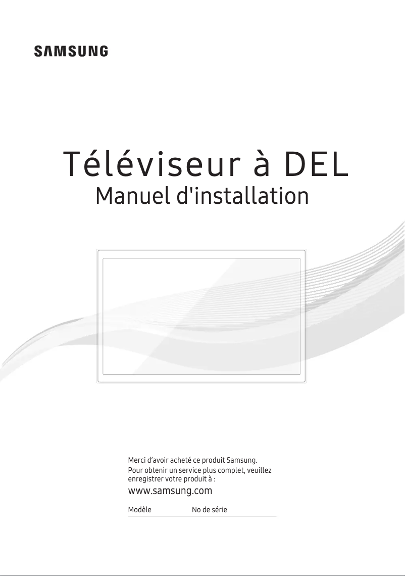 Page 1 de la notice Guide d'installation Samsung HG43NJ478MFXZA