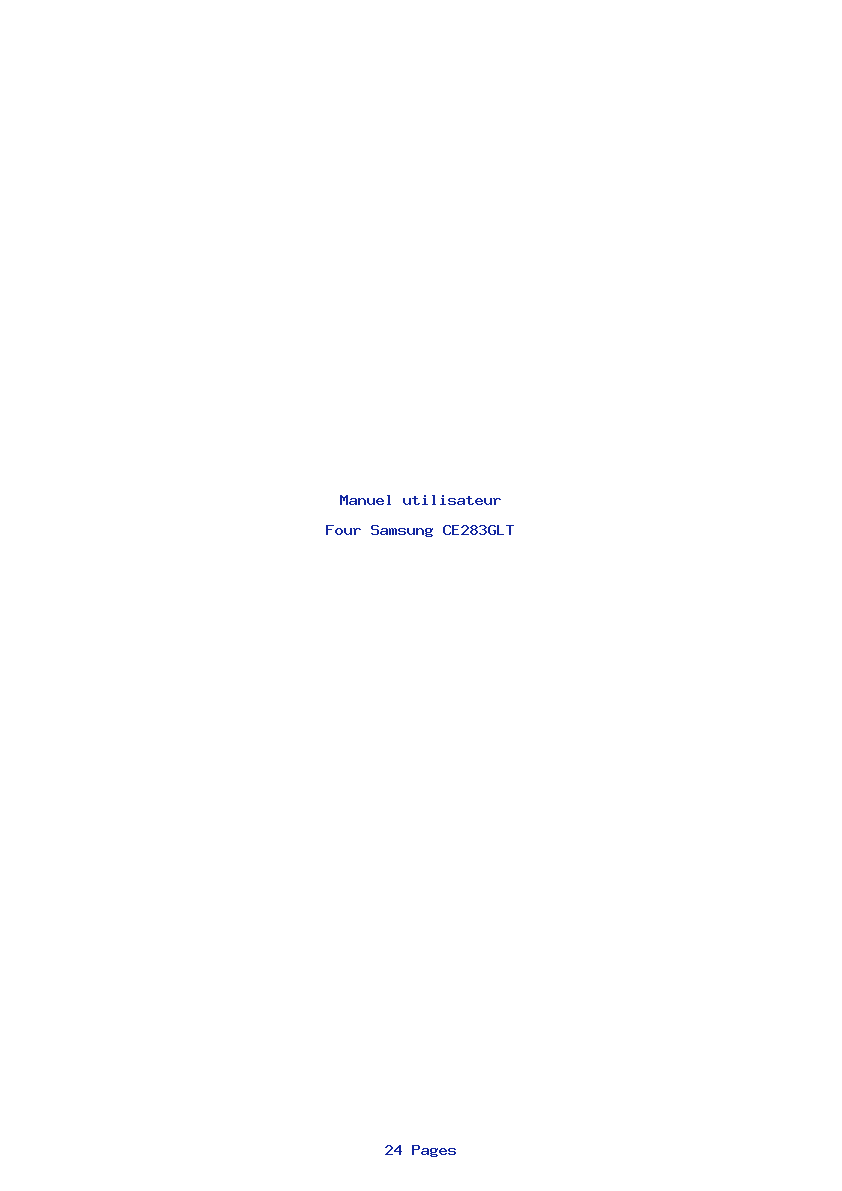 Page 1 de la notice Manuel utilisateur Samsung CE283GLT