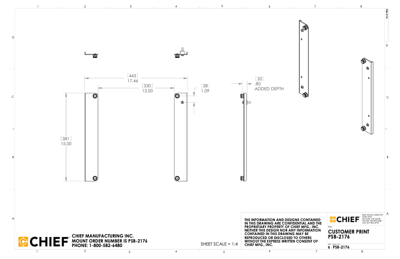 Page 1 de la notice Manuel utilisateur Chief PDR2176B