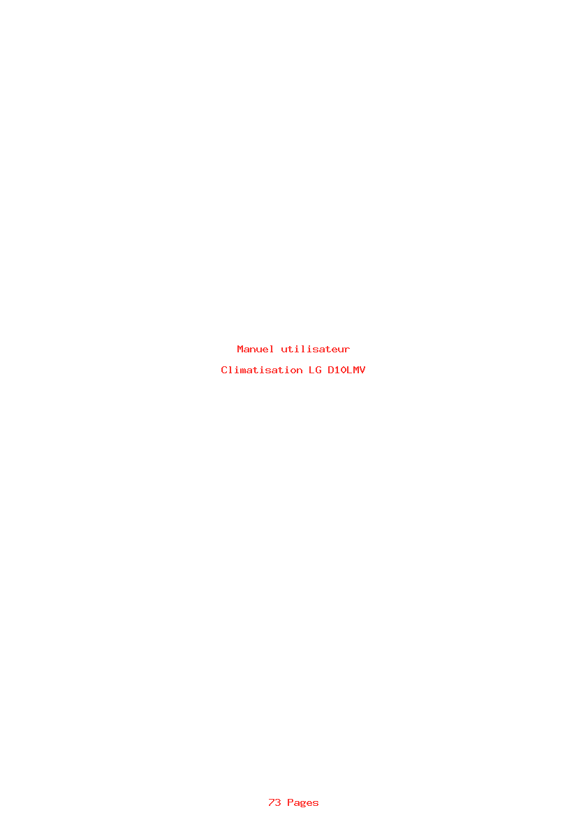 Page 1 de la notice Manuel utilisateur LG D10LMV