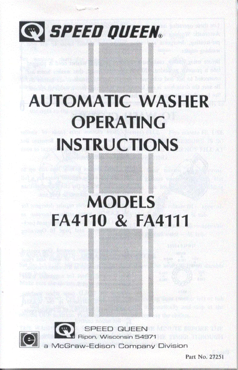 Página 1 del manual Manual de usuario Speed Queen FA4110