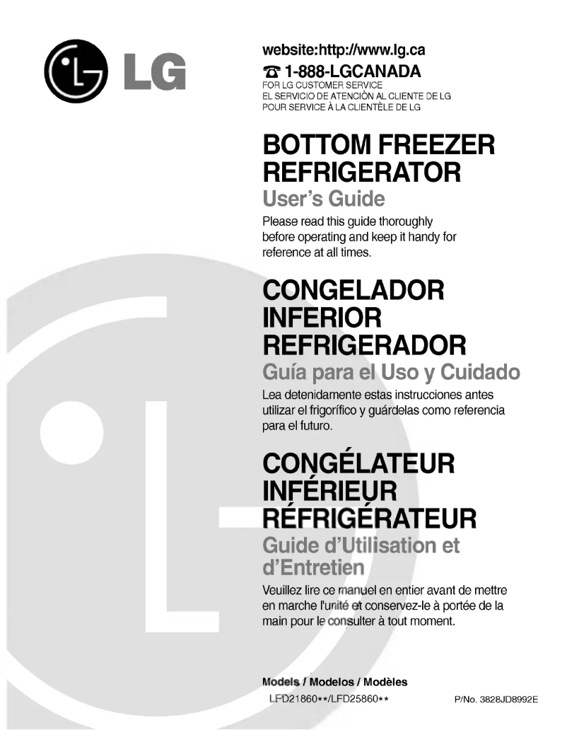 Page 1 de la notice Manuel utilisateur LG LFD25860ST