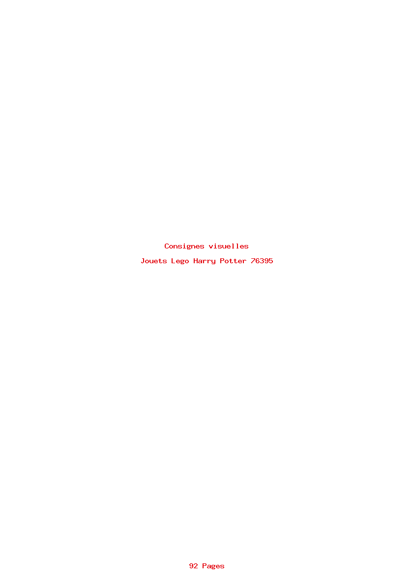 Page 1 de la notice Consignes visuelles Lego Harry Potter 76395