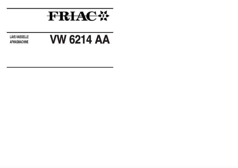 Page 1 de la notice Manuel utilisateur Friac VW 6214 AA