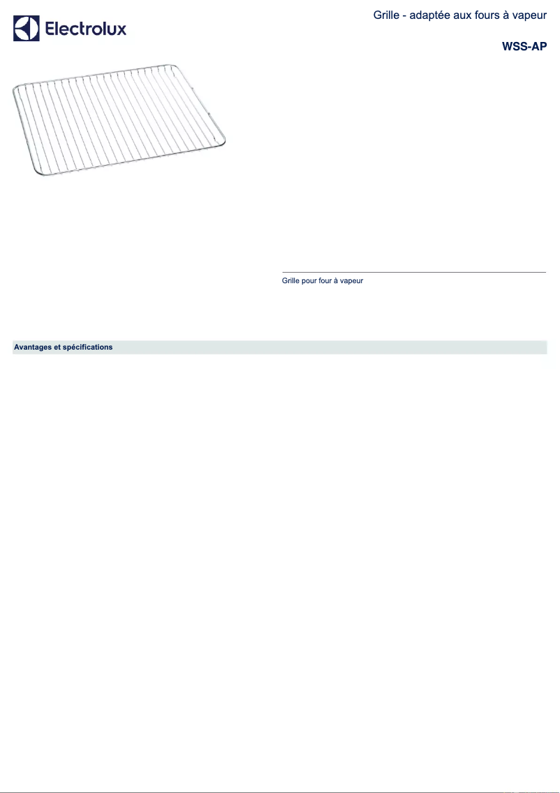 Page 1 de la notice Manuel utilisateur AEG WSS-AP