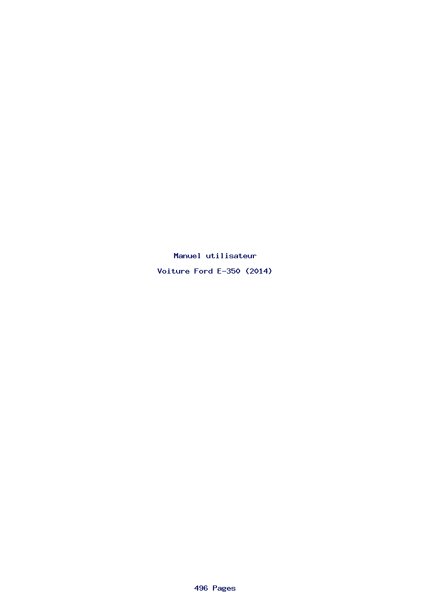 Page 1 de la notice Manuel utilisateur Ford E-350 (2014)