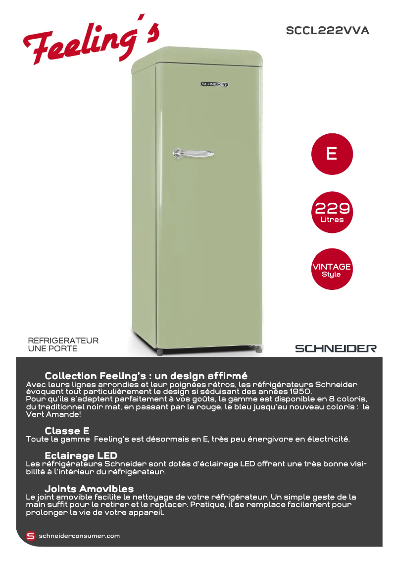 Página 1 del manual Ficha técnica Schneider SCCL222VVA