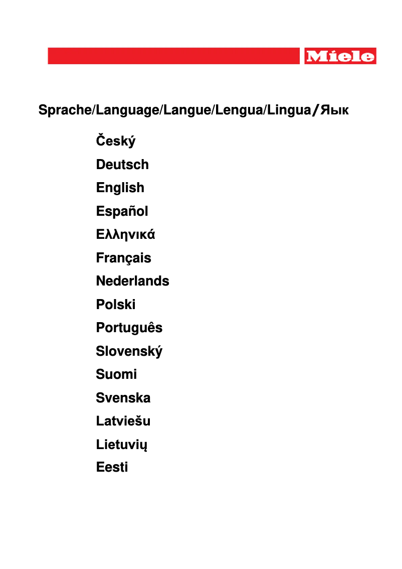 Page 1 of the manual User Manual Miele 7849000