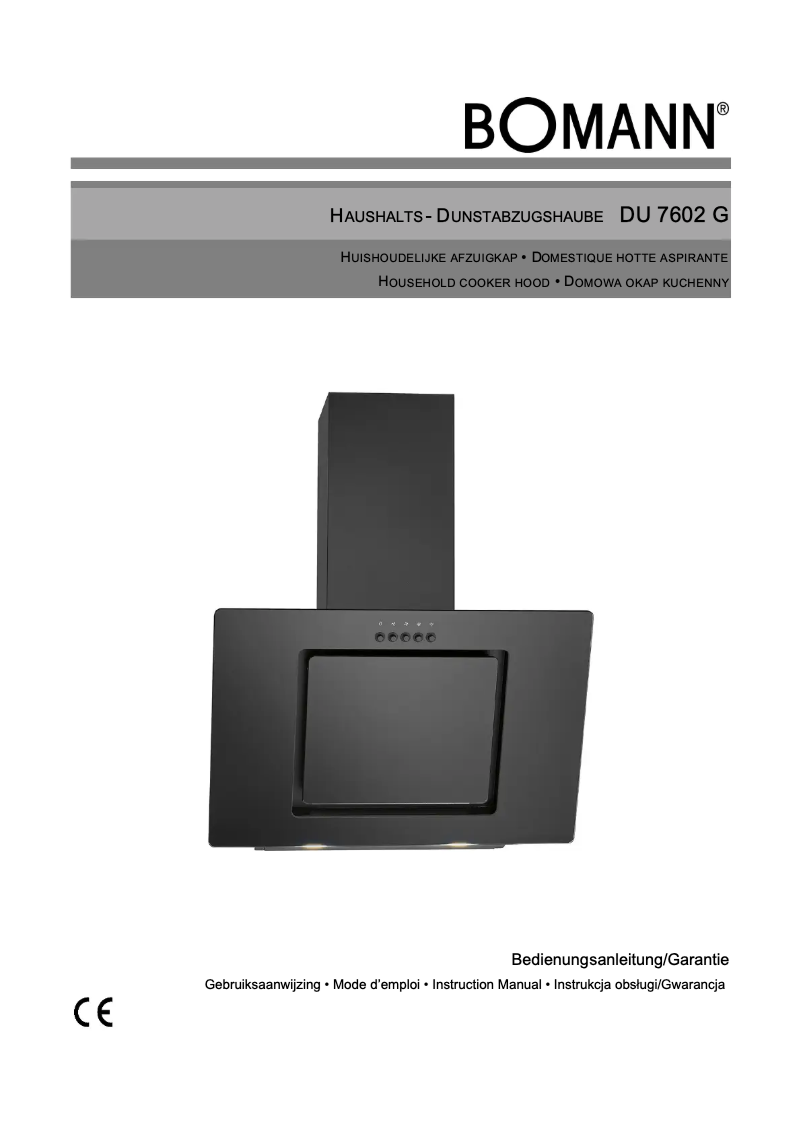 Page 1 de la notice Manuel utilisateur Bomann DU 7602 G