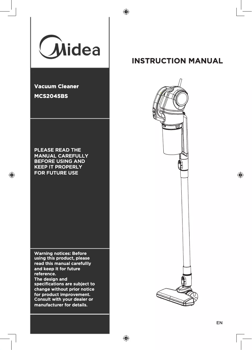 Página 1 del manual Manual de usuario Midea MCS2045BS