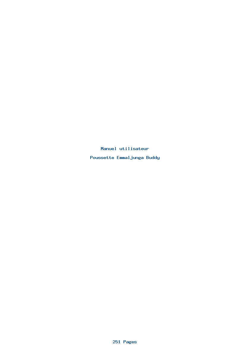 Page 1 de la notice Manuel utilisateur Emmaljunga Buddy