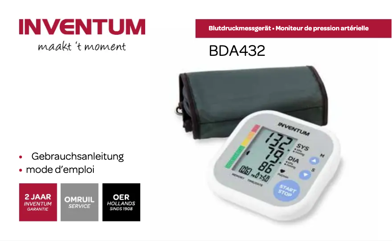 Page 1 de la notice Manuel utilisateur Inventum BDA432