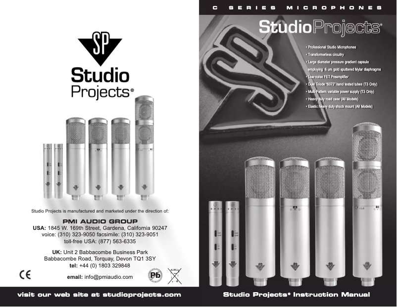 Page 1 de la notice Manuel utilisateur Studio Projects C4