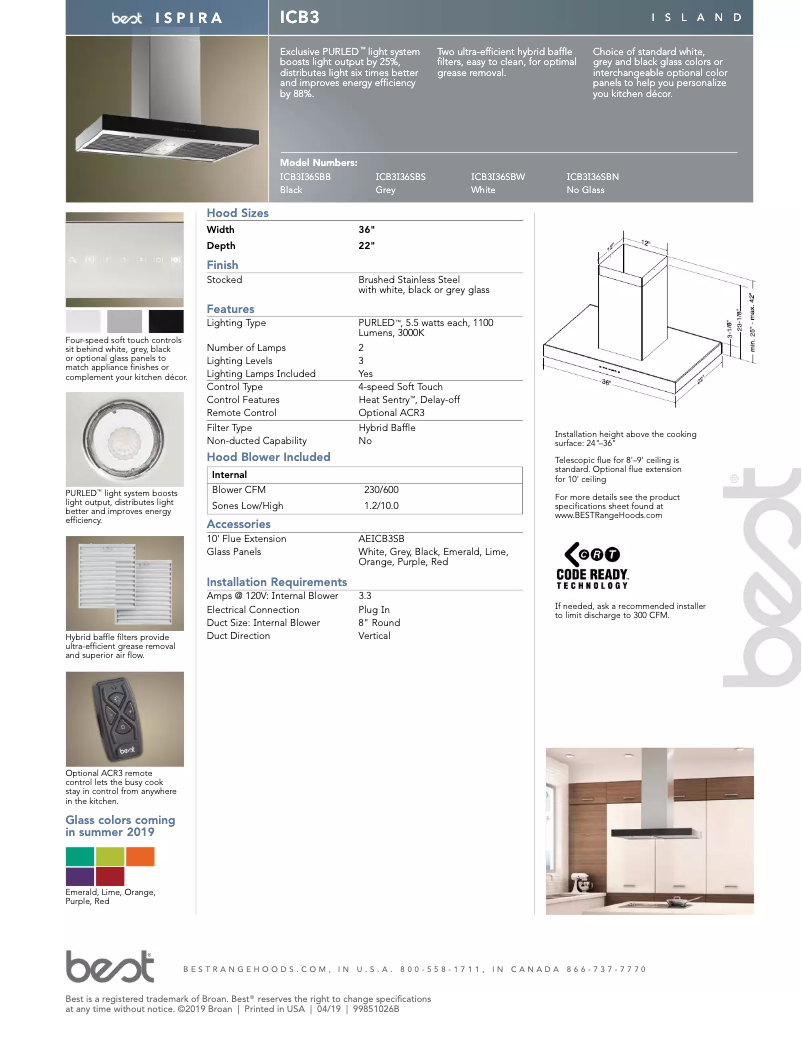 Page 1 de la notice Manuel utilisateur Best Ispira ICB3I36SBW