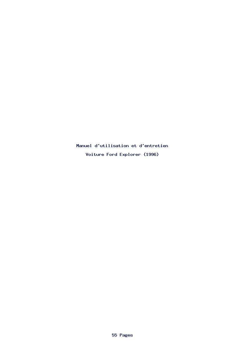 Image de la première page du manuel de l'appareil Explorer (1996)