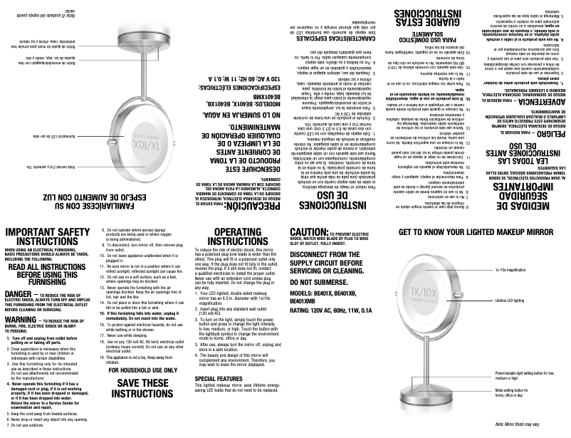 Página 1 del manual Manual de usuario Conair BE401X