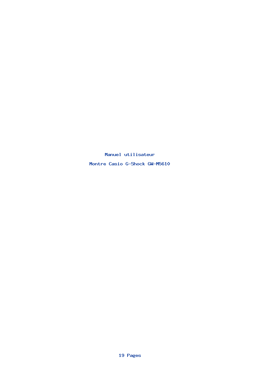 Page 1 de la notice Manuel utilisateur Casio G-Shock GW-M5610