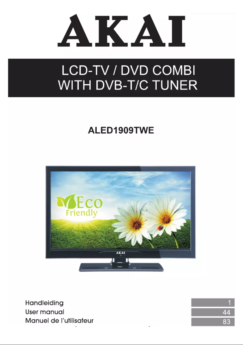 Page 1 de la notice Manuel utilisateur AKAI ALED1909TWE