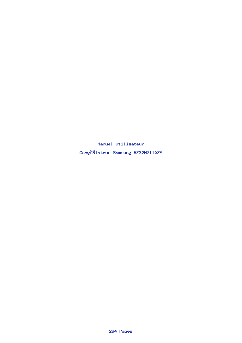 Page 1 de la notice Manuel utilisateur Samsung RZ32M71107F