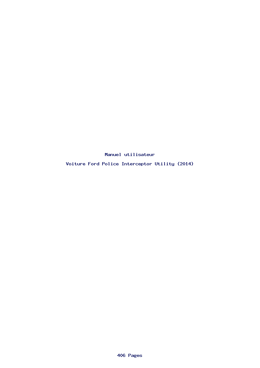 Page 1 de la notice Manuel utilisateur Ford Police Interceptor Utility (2014)