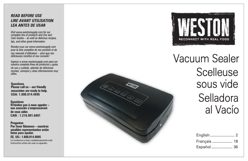Page 1 de la notice Manuel utilisateur Weston 65-3001-W