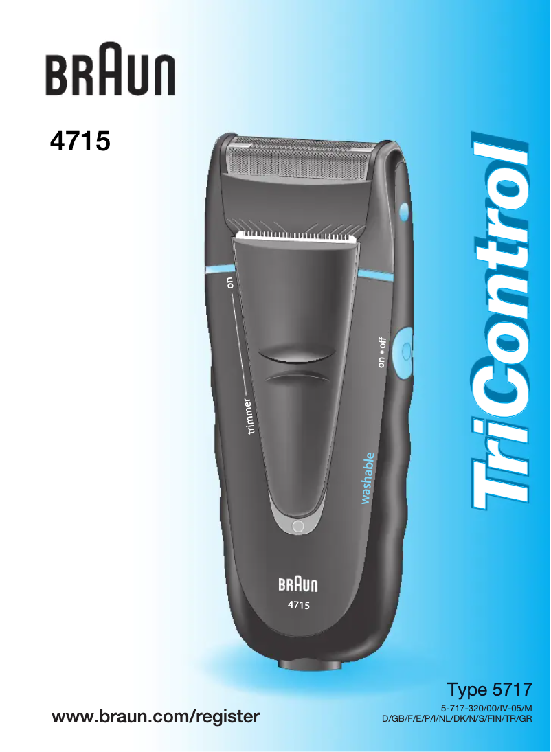 Page 1 de la notice Manuel utilisateur Braun TriControl 4715