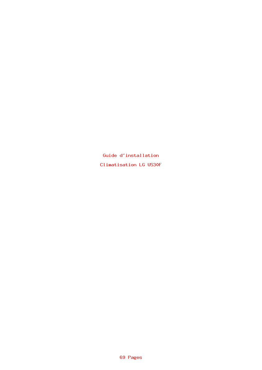 Page 1 de la notice Guide d'installation LG US30F