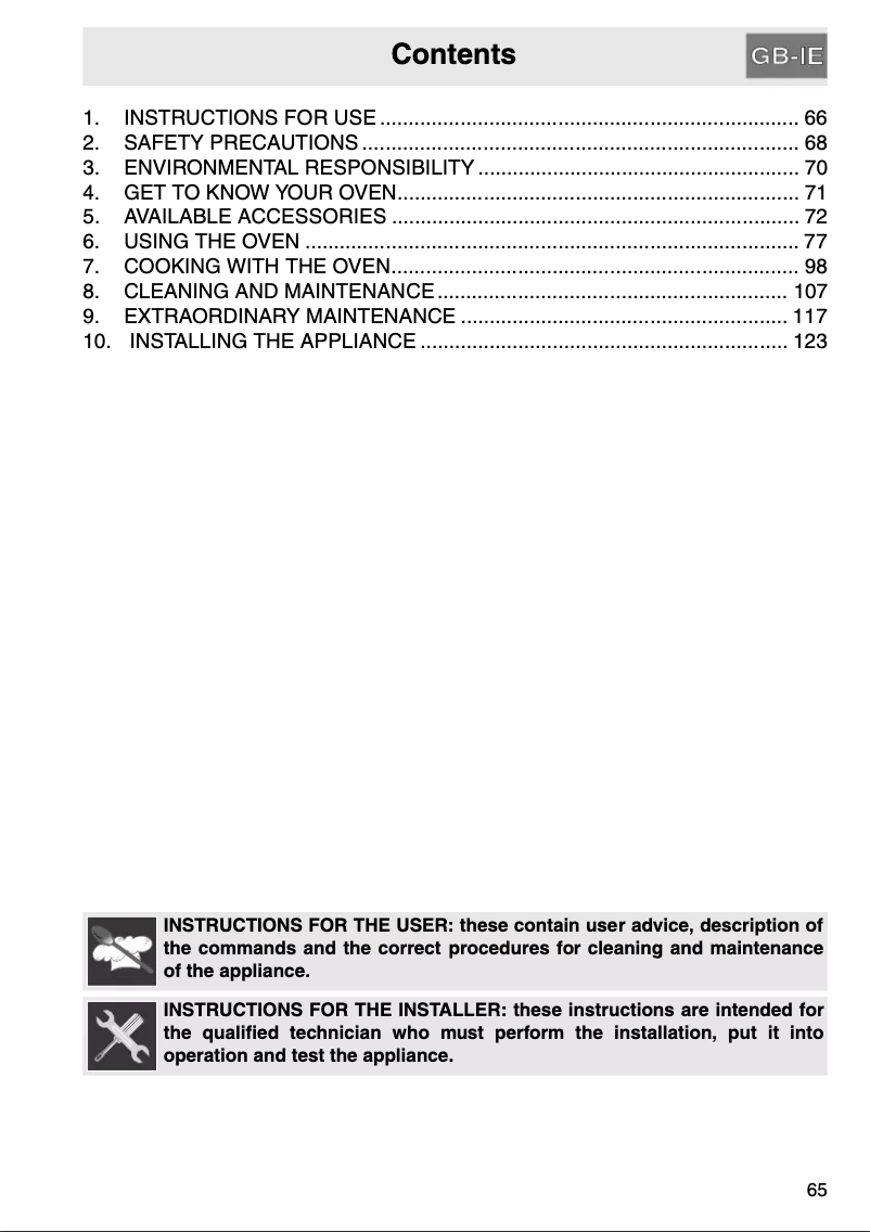 Page 1 de la notice Manuel utilisateur Smeg SC115X