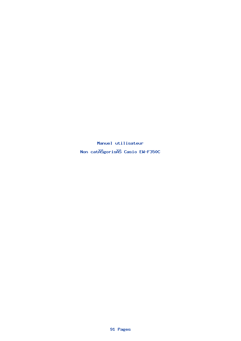 Page 1 de la notice Manuel utilisateur Casio EW-F350C
