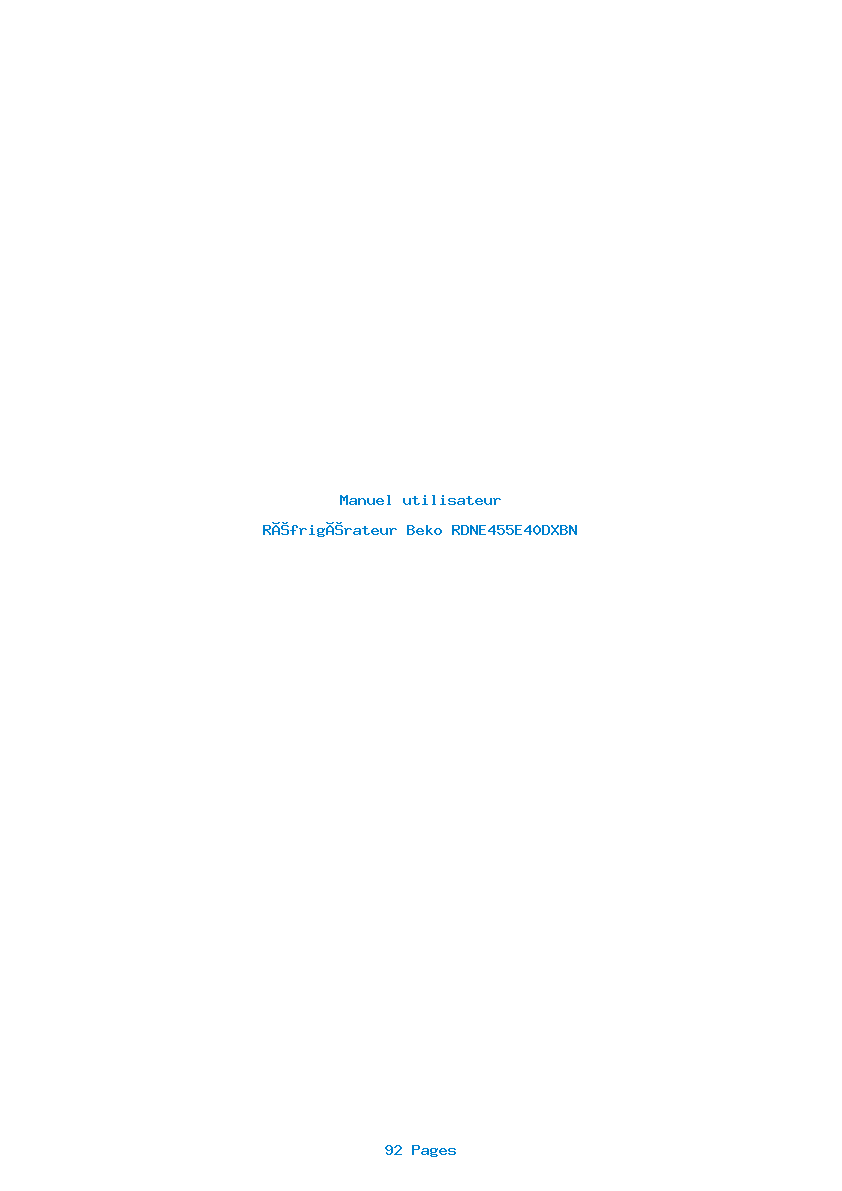 Page 1 de la notice Manuel utilisateur Beko RDNE455E40DXBN