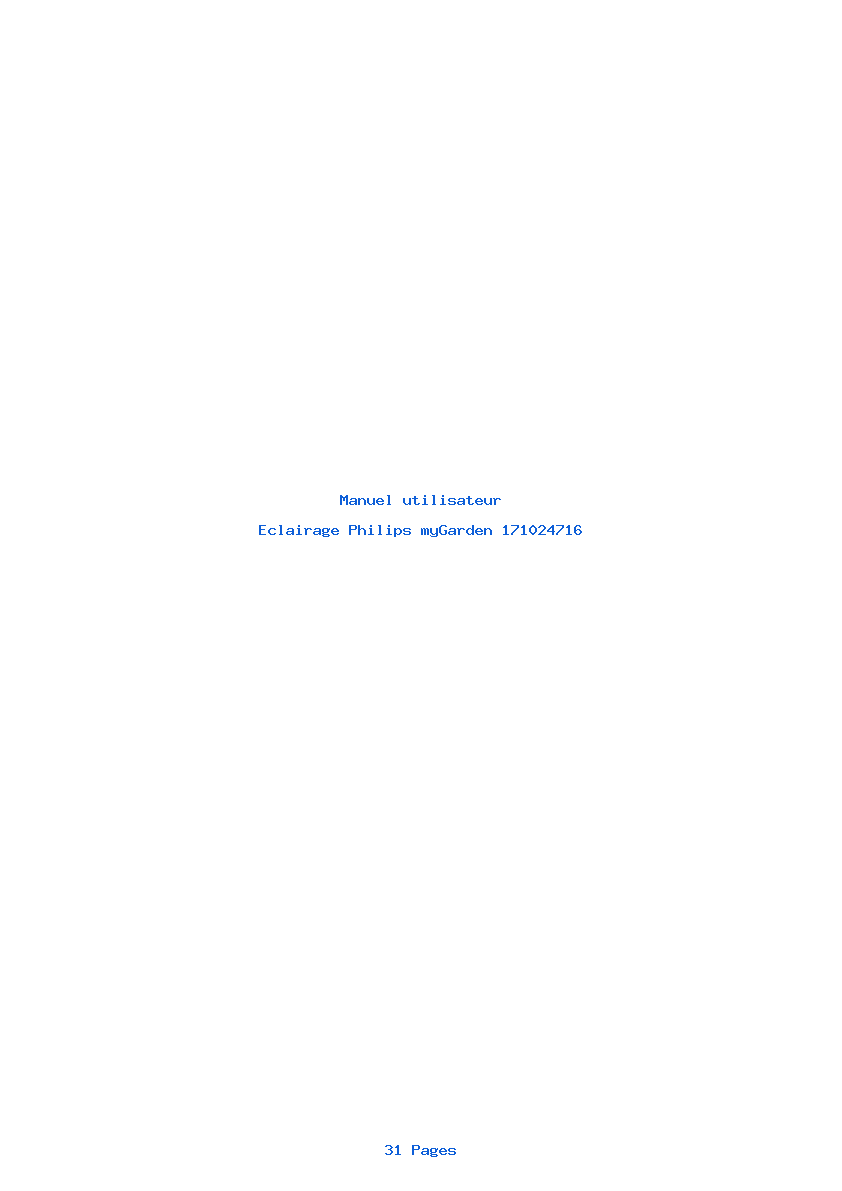 Page 1 de la notice Manuel utilisateur Philips myGarden 171024716