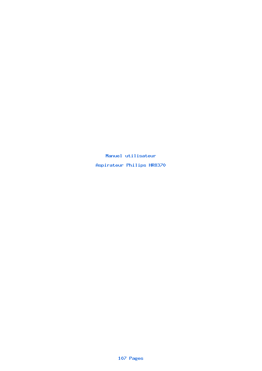 Page 1 de la notice Manuel utilisateur Philips HR8370