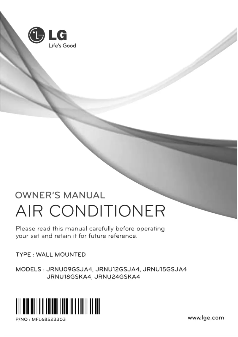 Page 1 de la notice Manuel utilisateur LG JRNU18GSKA4