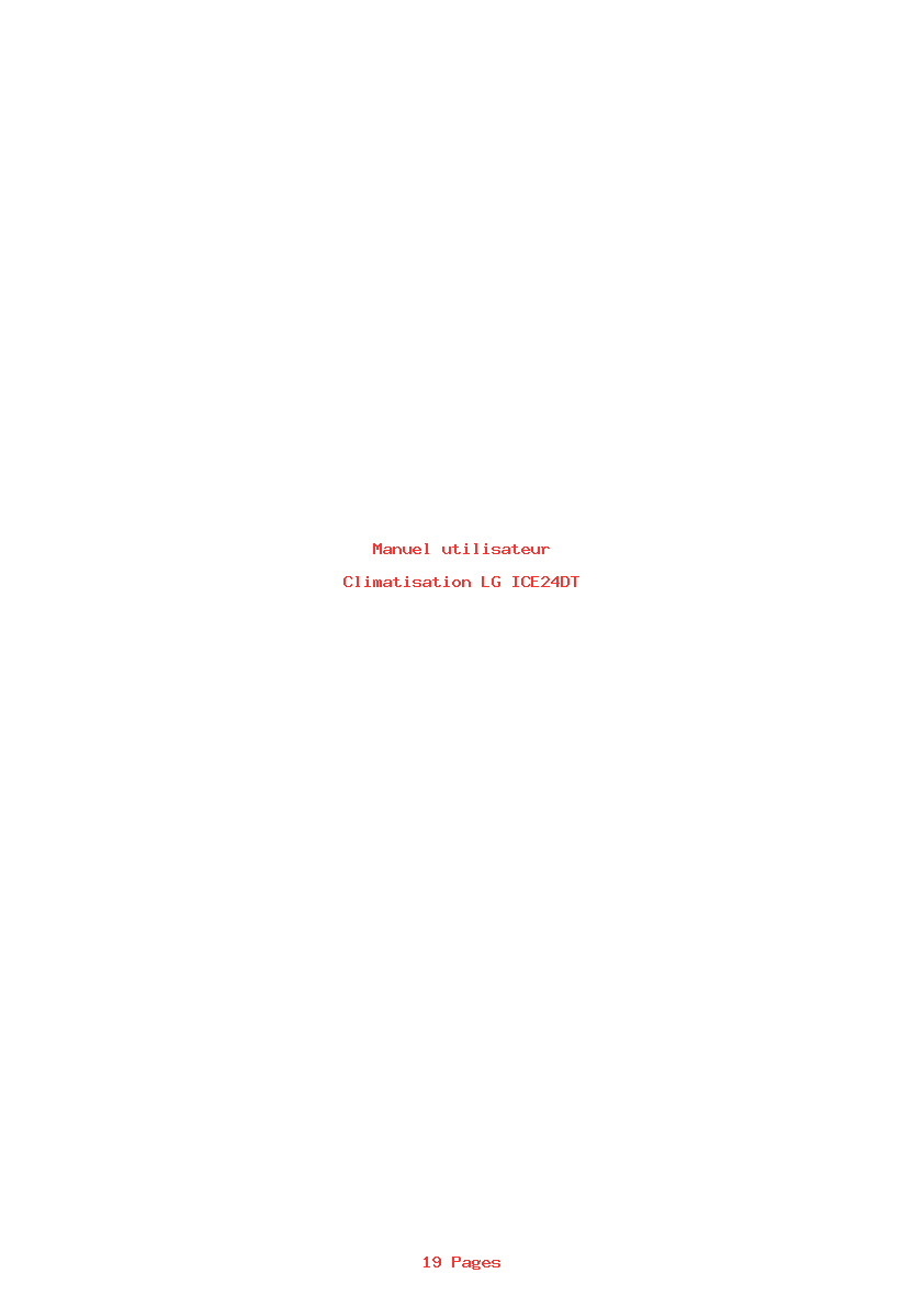 Page 1 de la notice Manuel utilisateur LG ICE24DT