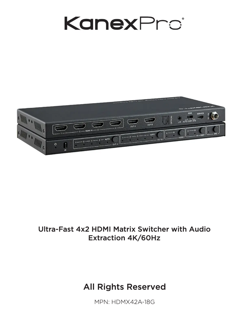 Page 1 de la notice Manuel utilisateur KanexPro HDMX42A-18G