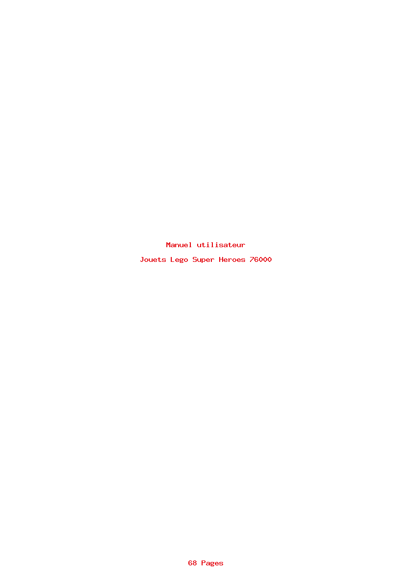 Page 1 de la notice Manuel utilisateur Lego Super Heroes 76000