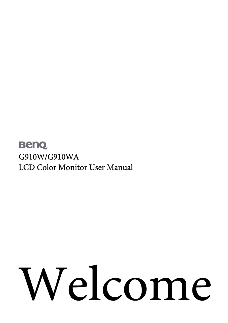 Page 1 of the manual User Manual BenQ G910W