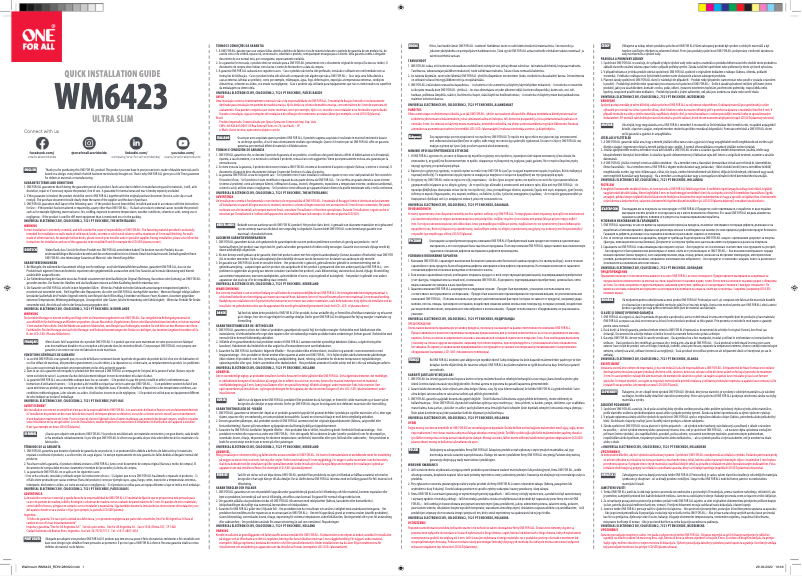 Page 1 of the manual Instructions / Assembly One for all WM6423