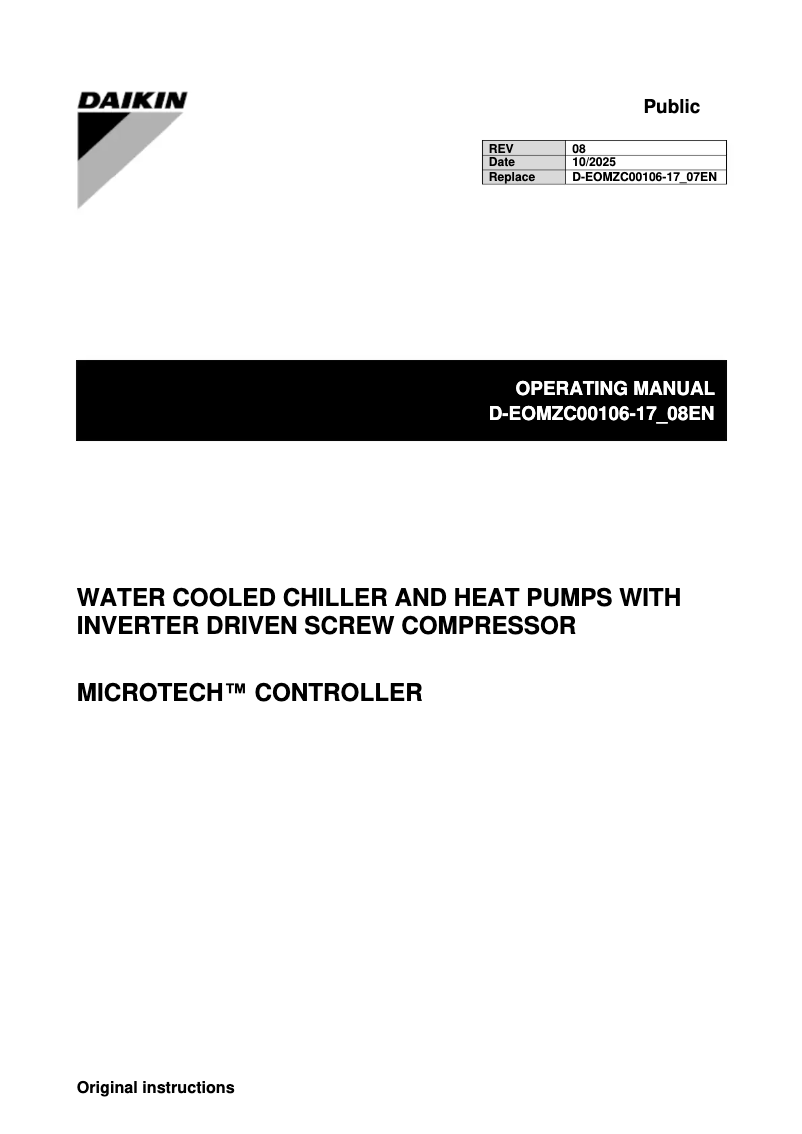 Página 1 del manual Manual de usuario Daikin EWWS740VZSSA1