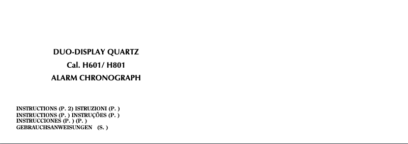 Página 1 del manual Manual de usuario Seiko H801