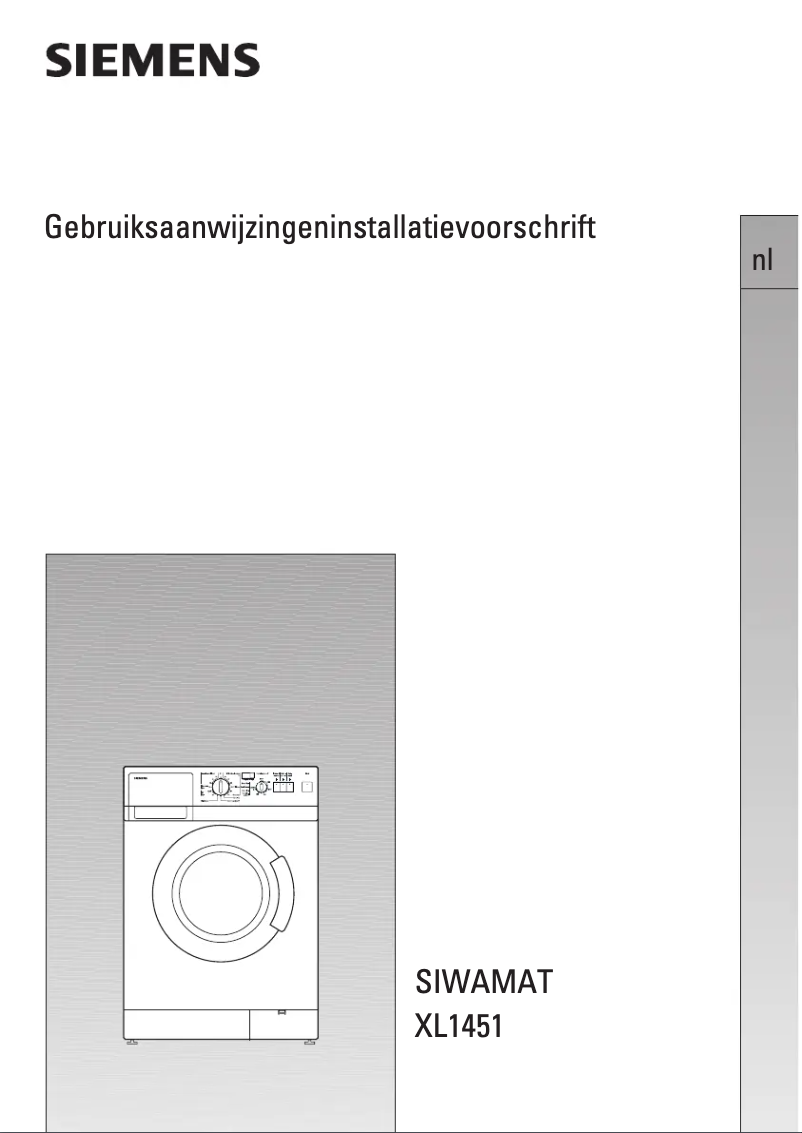 Page 1 de la notice Manuel utilisateur Siemens WXL1451NN